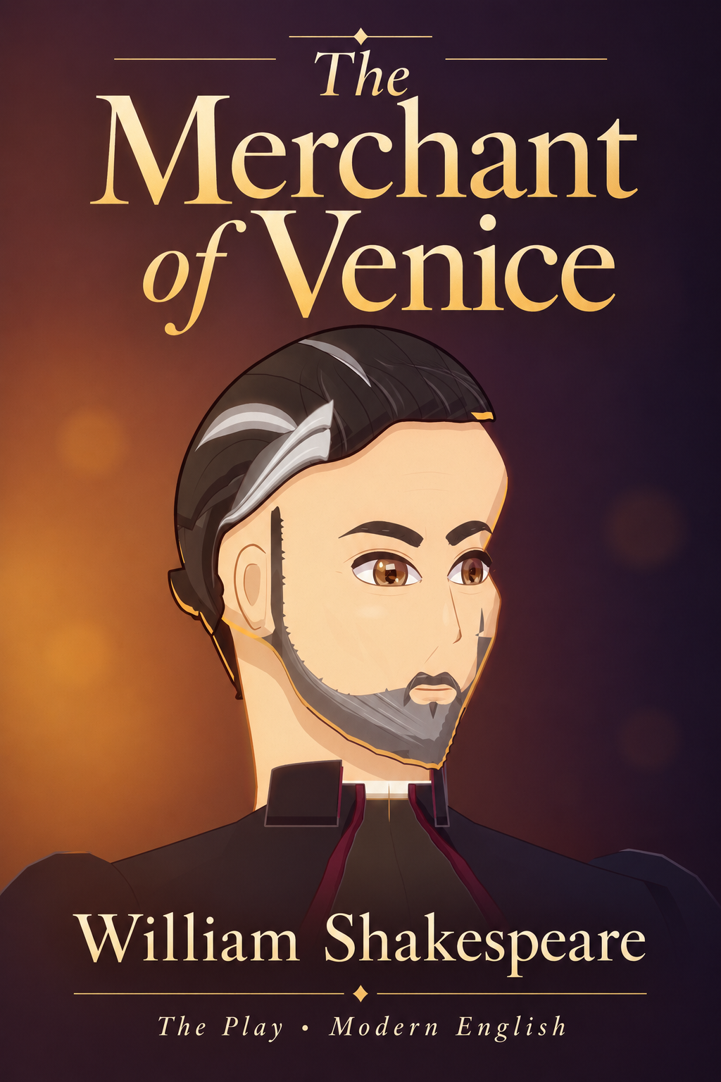 The Merchant of Venice, modern-English play: Shylock portrait cover